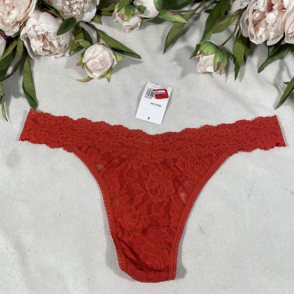 NWT Hanky Panky (4811) Lace Original Rise Thong in‎ Orange MORG [SZ O/S ]